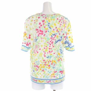 LEONARD FASHION カットソー コットン 花柄 半袖 L マルチカラー