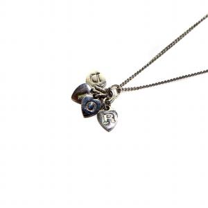 Christian Dior ネックレス ペンダント ロゴ ハート シルバー色