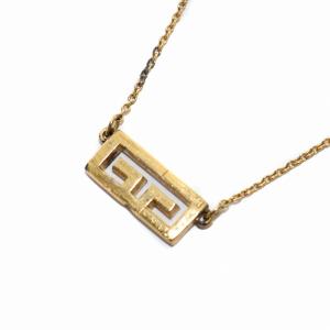 GIVENCHY ヴィンテージ ネックレス ペンダント ロゴ スクエア ゴールド GY09