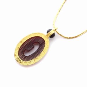 GIVENCHY ネックレス ペンダント Gロゴ ゴールドカラー ボルドー