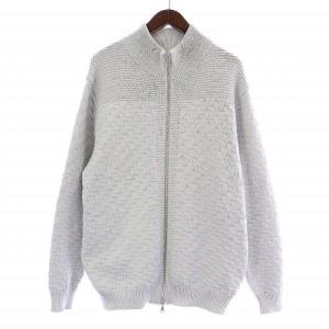 HOMME ニットカーディガン ジャケット ジップアップ スタンドカラー ウール混 50 L グレー