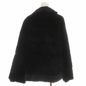 LANVIN ダウンジャケット コーデュロイ フリル 38 M 黒 ブラック