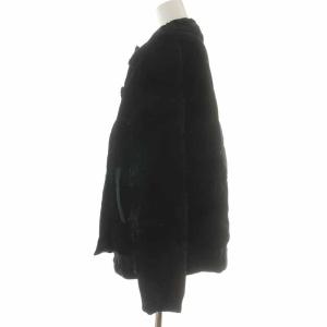 LANVIN ダウンジャケット コーデュロイ フリル 38 M 黒 ブラック