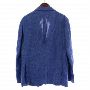 Brooks Brothers leomaster テーラードジャケット シングル 2B 背抜き 麻 リネン 50 L 青 ブルー