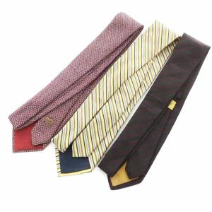 HERMES VALENTINO ヴァレンティノ YVES SAINT LAURENT イヴサンローラン ネクタイ 3本 セット まとめ売り