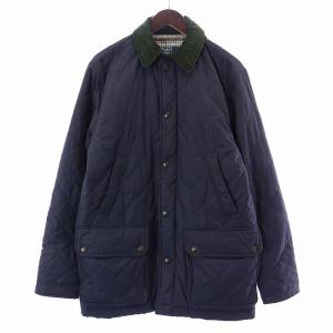 キルティングジャケット 中綿 ブルゾン ジップアップ XS 紺 ネイビー