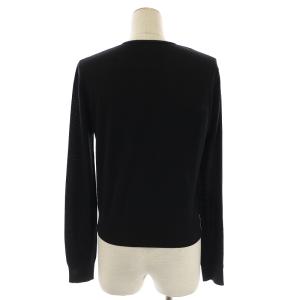 DSQUARED2 クルーネックカーディガン ニット リボン ポケット ロゴチャーム ウール M 黒 ブラック GY09