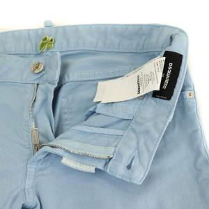 DSQUARED2 カラーデニムパンツ ジーンズ スキニー クロップド ジップフライ ロゴ 38 M 水色 ライトブルー シルバー GY09