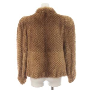 SAGA MINK 銀サガ ミンクファー コート ショート スタンドカラー 毛皮 アウター F 茶 ブラウン