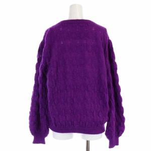 Christian Dior ニットカーディガン ウール 長袖 M 紫 パープル