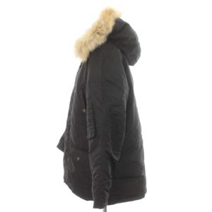 RALPH LAUREN ダウンコート ダウンジャケット ハーフ フード リアルファー アウター 11 L 黒 ブラック