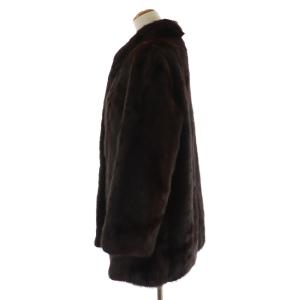 SAGA MINK 銀サガ 毛皮コート ファーコート ミドル ハイネック 11 L 茶色 ブラウン ダークブラウン GY09