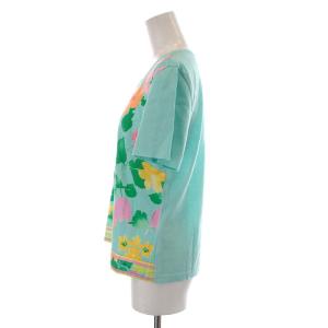 LEONARD FASHION カットソー 半袖 花柄 コットン LL ピンク 水色 ライトブルー