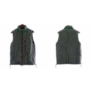 DUVETICA リバーシブル ダウンベスト ジップアップ カーキ 紫系 パープル 1225-499-0081