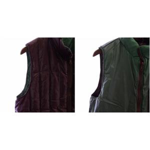 DUVETICA リバーシブル ダウンベスト ジップアップ カーキ 紫系 パープル 1225-499-0081