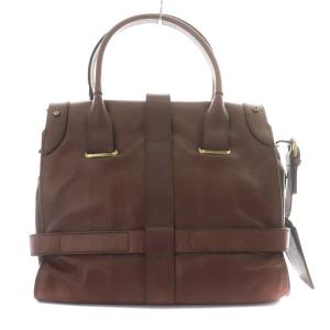 Theory ハンドバッグ レザー 牛革 茶 ブラウン