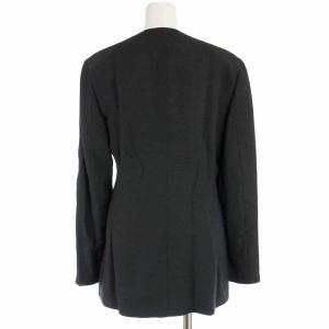 GIORGIO ARMANI セットアップ 上下 ノーカラージャケット ロングパンツ ウール混 シルク混 40 S グレー