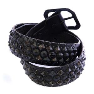 HTC ベルト スタッズ レザー 85cm 34インチ ダークグレー