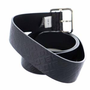 DIESEL ベルト バックル レザー ロゴ型押し 85/34 黒 ブラック