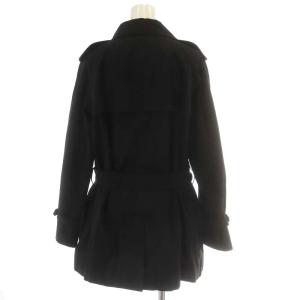 Aquascutum トレンチコート ミドル丈 コットン ベルト 3F S 黒 ブラック