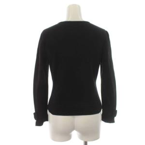 M'S GRACY カメリアWジップ カーディガン リボン ビジュー フラワーモチーフ TZ-918102 長袖 38 S 黒 ブラック