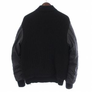 DIESEL MA-1 中綿ジャケット ブルゾン ジップアップ 切替 ニット ウール M 黒 ブラック