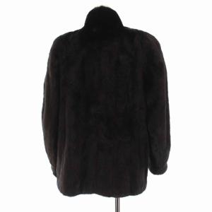 SAGA MINK 銀サガ 毛皮コート ミンクファー ジャケット シェアード アウター 11 L 茶 ダークブラウン