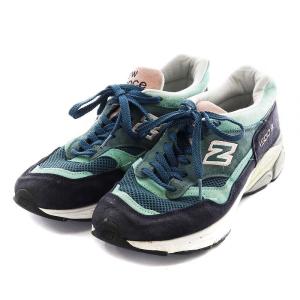 New Balance M15009FT 英国製 スニーカー ローカット US8.5 ネイビー グリーン ピンク