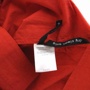 Frank Leder 近年モデル コットンオープンカラーシャツ 半袖 M 赤 レッド
