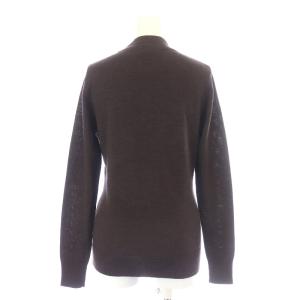 TORY BURCH カーディガン ニット 長袖 Vネック ロゴボタン ウール XS 茶 ブラウン