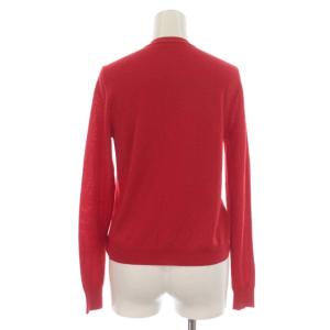 TORY BURCH カーディガン ニット Vネック ロゴボタン ショート丈 長袖 XS 赤 レッド