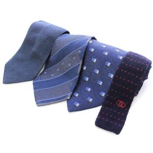 フェンディ ヴァレンティノ CRAVATTE 4点セット まとめ売り ネクタイ ニット ワイドタイ スクエアエンド 総柄 シルク
