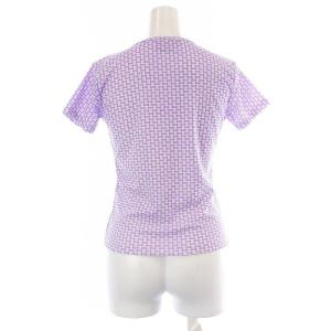 FENDI カットソー プルオーバー 半袖 Vネック ズッカ柄 紫 パープル