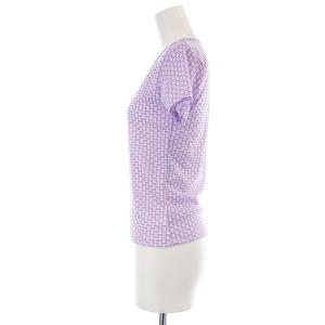 FENDI カットソー プルオーバー 半袖 Vネック ズッカ柄 紫 パープル