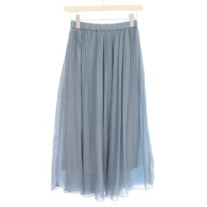スカート ロング プリーツスカート 36 S 水色 ライトブルー