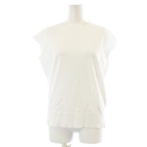 22SS COMPACT CREPE COCCON PO ニット カットソー フレンチスリーブ クルーネック S 白 ホワイト