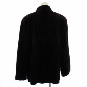 SAGA MINK 銀サガ ファーコート 毛皮コート ショート シェアード カラーミンク 金ボタン F 茶 ブラウン