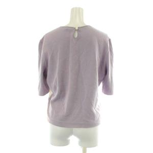 HERMES PARIS カットソー 半袖 シルク コットン 切替 M 紫 パープル