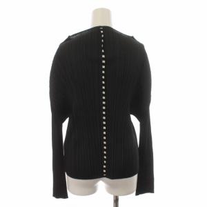 PLEATS PLEASE ISSEY MIYAKE イッセイミヤケ カーディガン ボレロ プリーツ ボーダーテープ 長袖 4 ブラック ホワイト