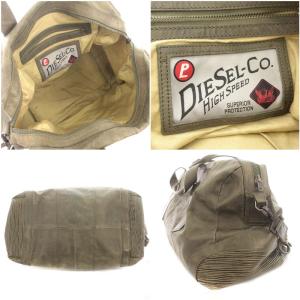 DIESEL ボストンバッグ レザー 2WAY ショルダー カーキ