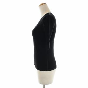 PLEATS PLEASE ISSEY MIYAKE イッセイミヤケ Vネックカットソー Tシャツ リブ 半袖 3 L 黒 ブラック GY09