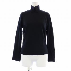 カットソー プルオーバー ハイネック 長袖 ウール 2 M 黒 ブラック