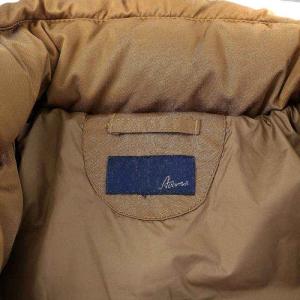 AVIREX ダウンジャケット ジップアップ スタンドカラー ニット 切替 S 茶 ブラウン