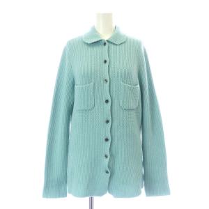 アンサンブル カーディガン ニット ロング ステンカラー 長袖 カシミヤ セーター 半袖 クルーネック S 水色