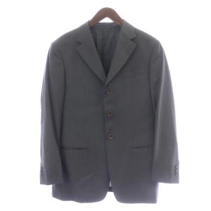 ARMANI COLLEZIONI スーツ セットアップ テーラードジャケット シングル 背抜き スラックス ストライプ 46 グレー
