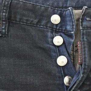DSQUARED2 16AW デニムパンツ TIDY BIKER 立体裁断 ダメージ加工 ペイント ボタンフライ 44 M 青 ブルー