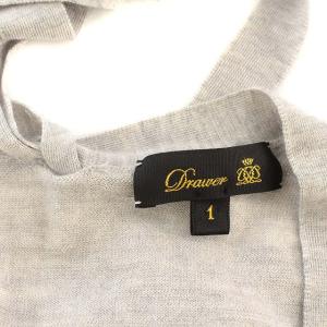 Drawer カシミヤ シルク ニット カットソー ボウタイ 長袖 1 S グレー