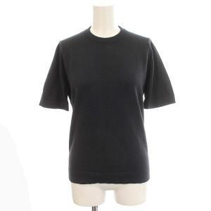 英国製 半袖 ニット カットソー Tシャツ コットン XS チャコールグレー