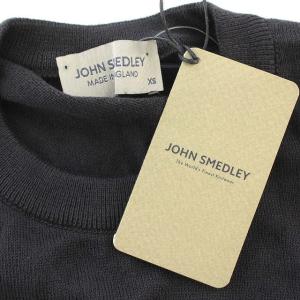 JOHN SMEDLEY 英国製 半袖 ニット カットソー Tシャツ コットン XS チャコールグレー