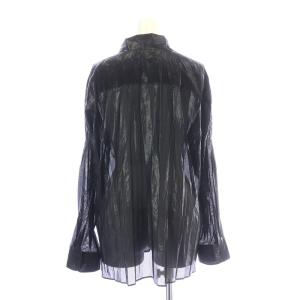 ISSEY MIYAKE シャツ ブラウス 長袖 シアー シースルー 水玉 ドット 3 黒